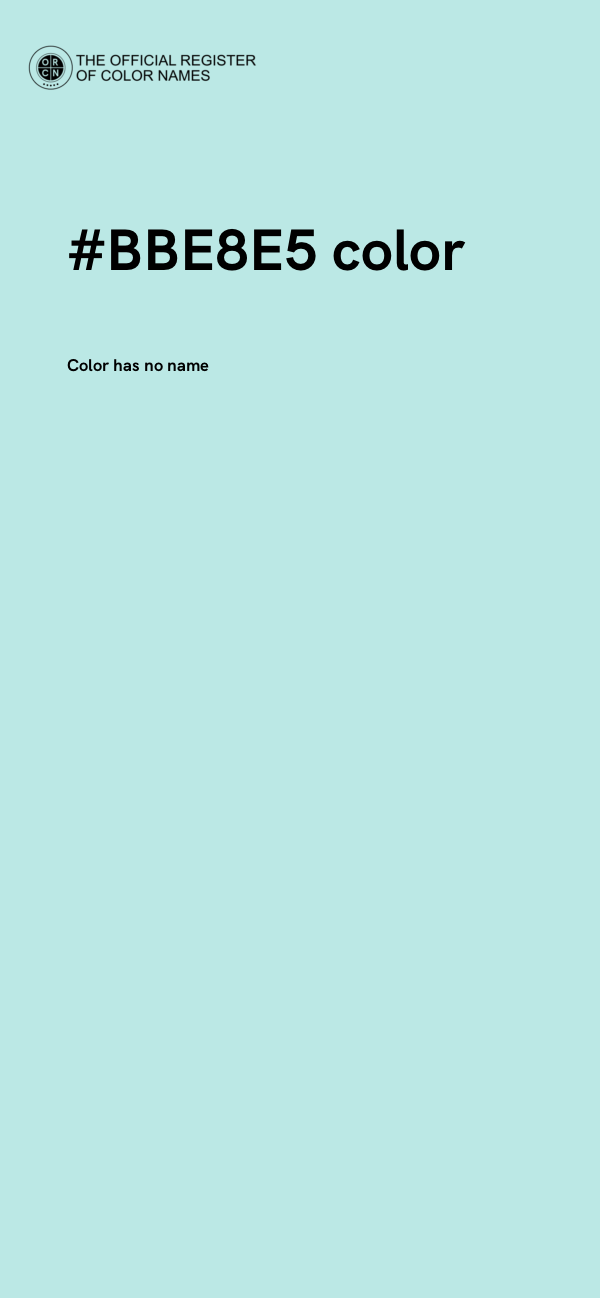 #BBE8E5 color image