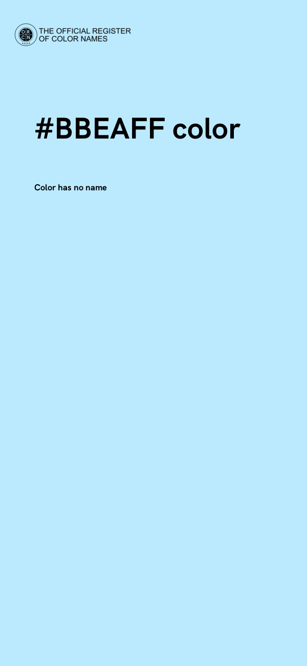 #BBEAFF color image