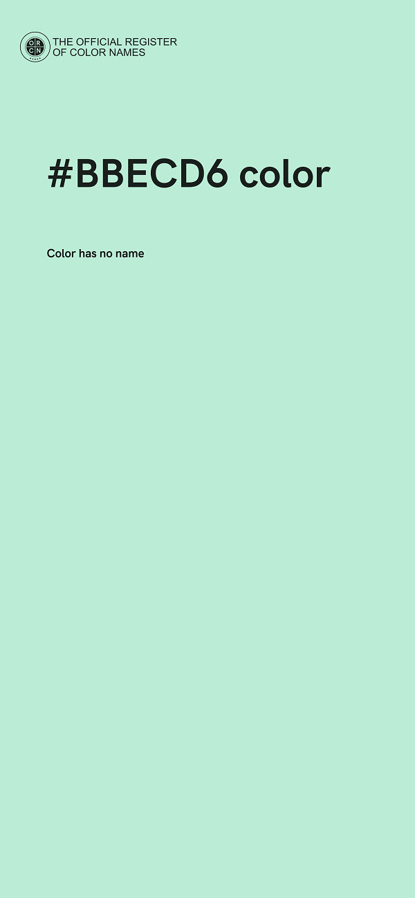 #BBECD6 color image