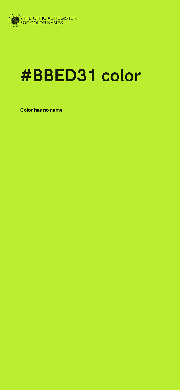 #BBED31 color image