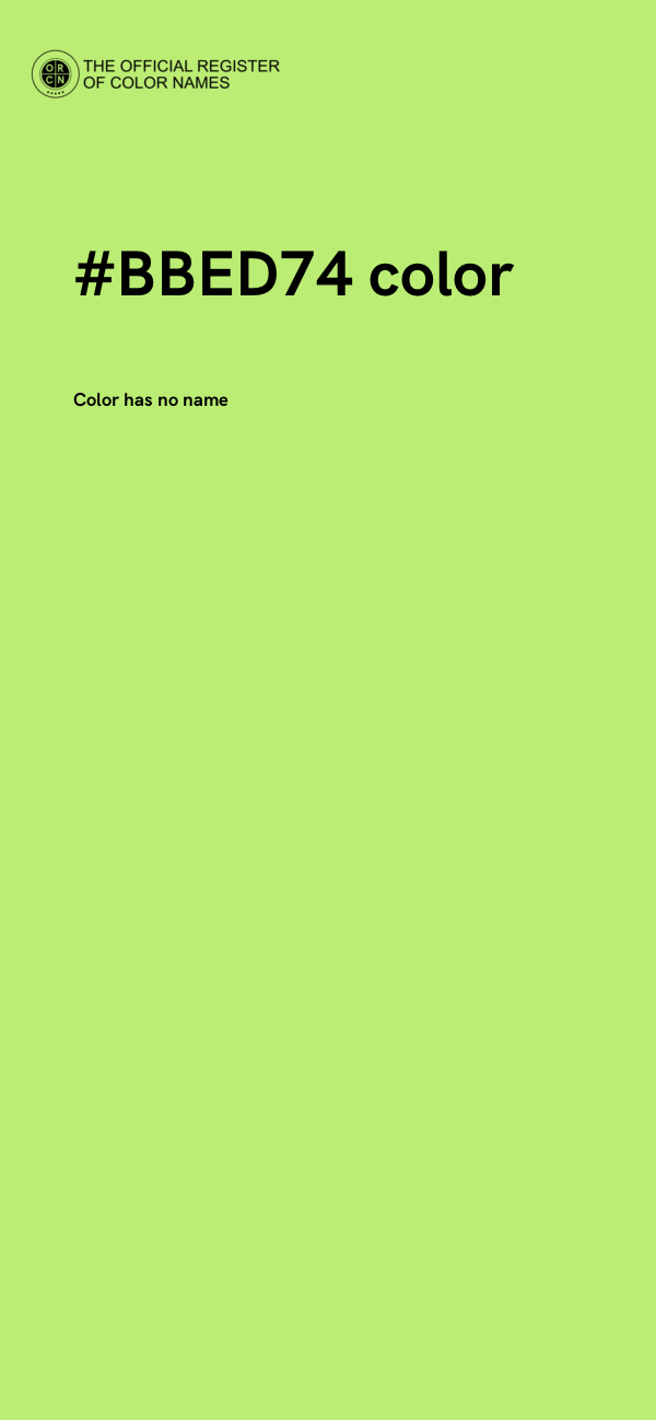 #BBED74 color image