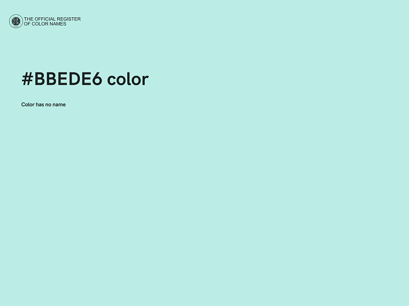 #BBEDE6 color image