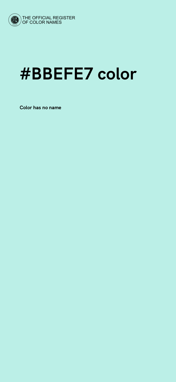 #BBEFE7 color image