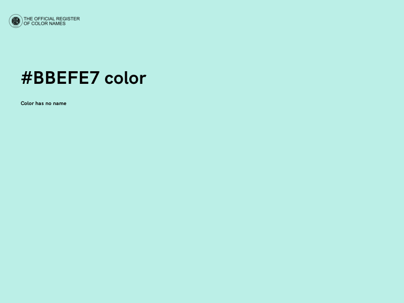 #BBEFE7 color image