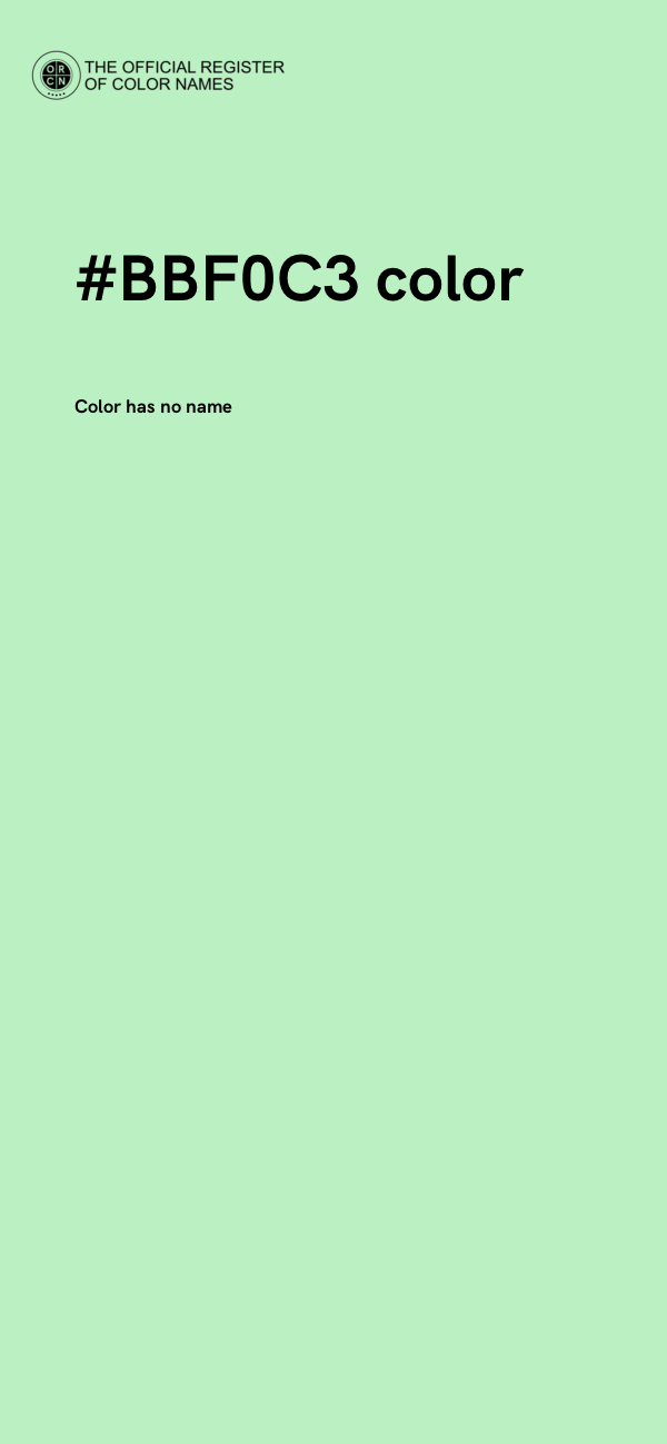 #BBF0C3 color image