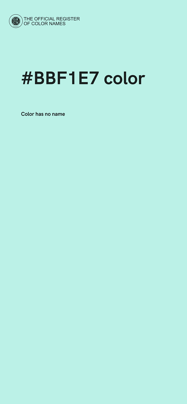 #BBF1E7 color image