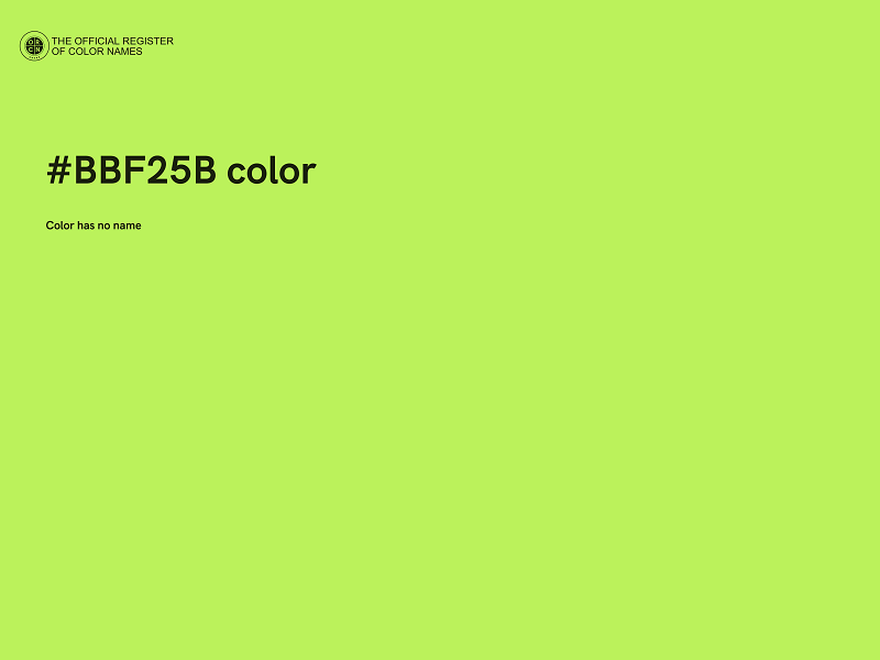 #BBF25B color image