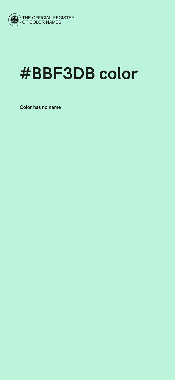 #BBF3DB color image