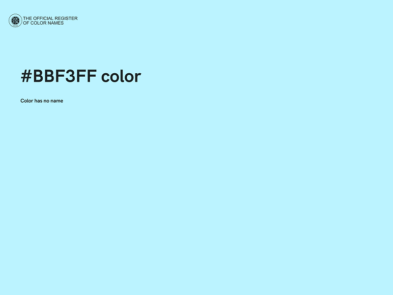 #BBF3FF color image