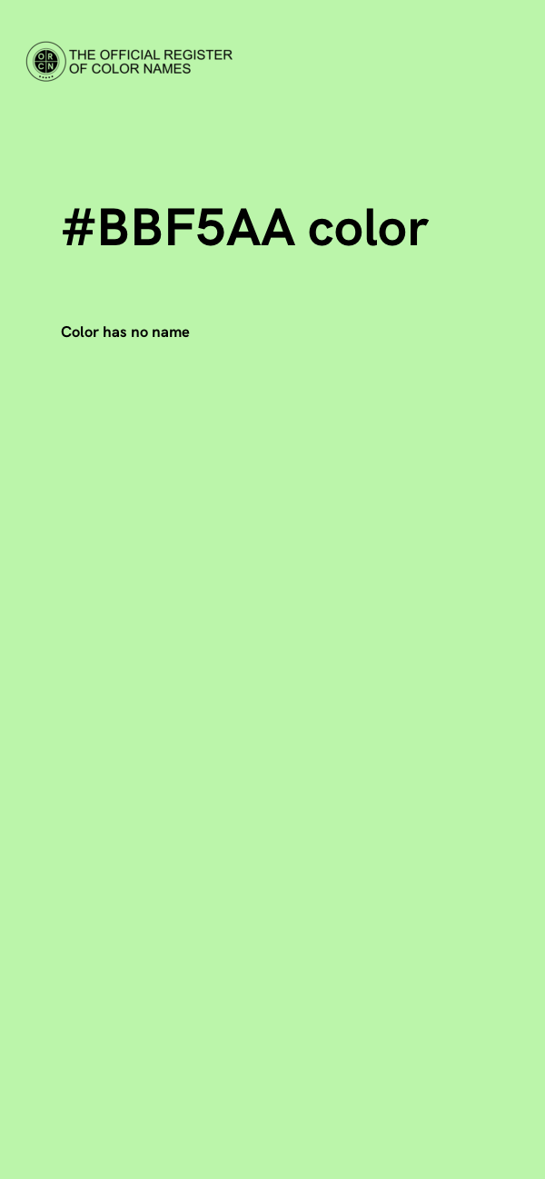 #BBF5AA color image