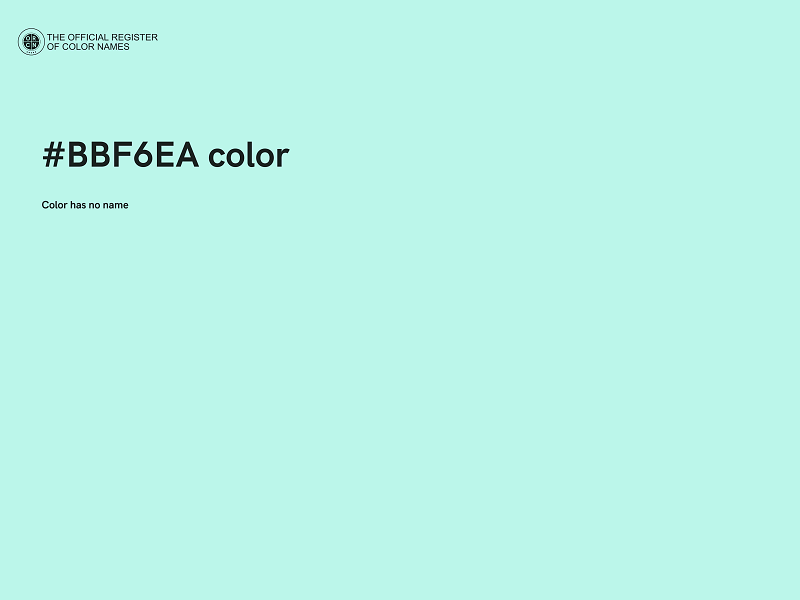 #BBF6EA color image