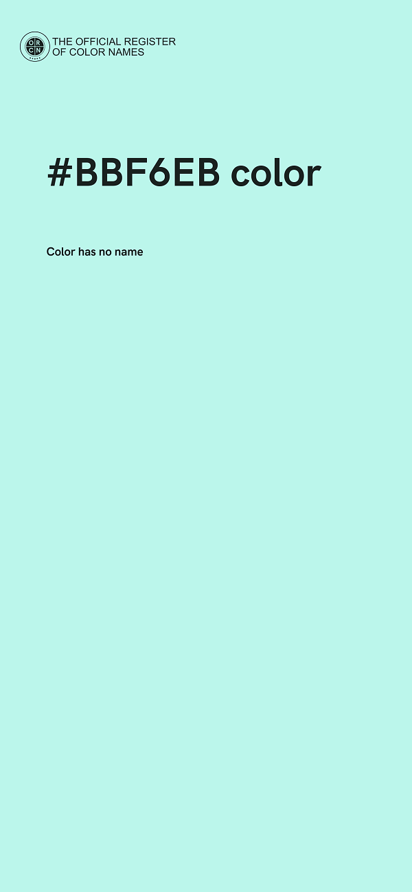 #BBF6EB color image