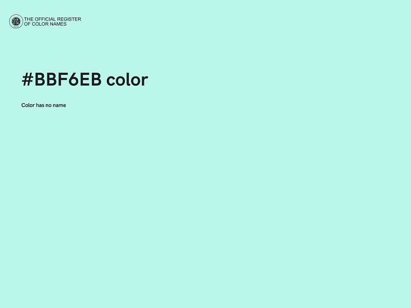 #BBF6EB color image