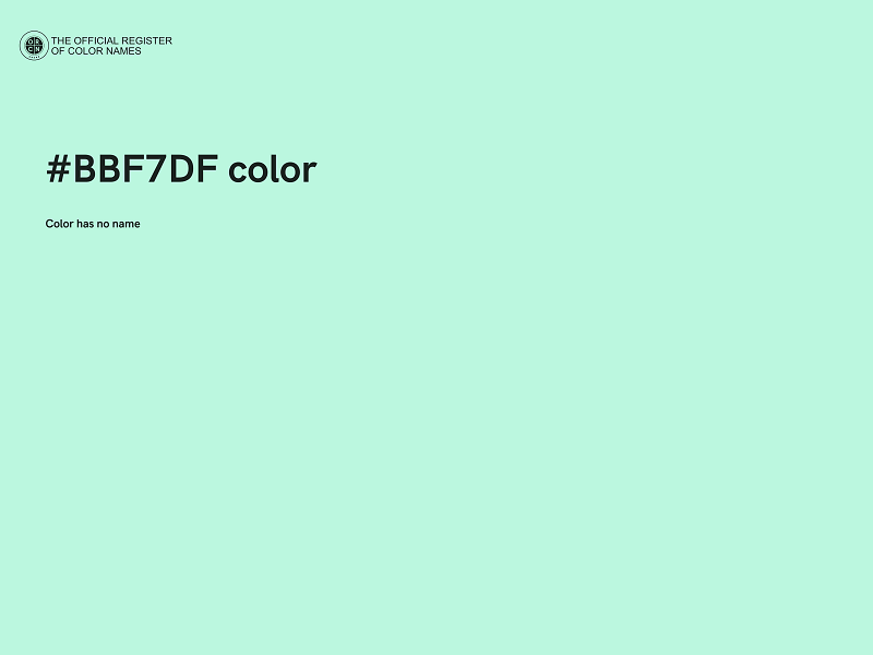 #BBF7DF color image