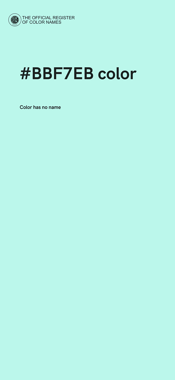 #BBF7EB color image