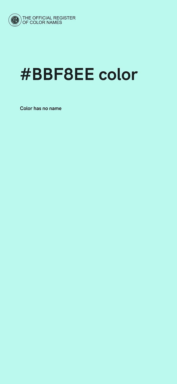 #BBF8EE color image