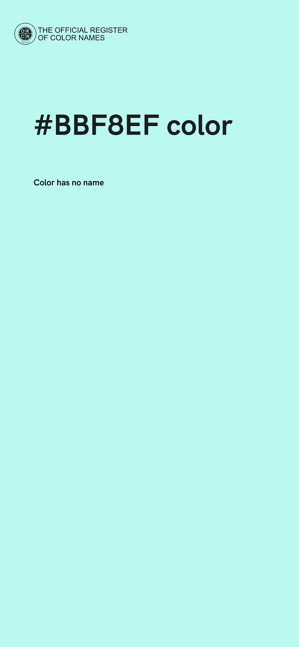 #BBF8EF color image