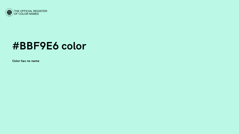 #BBF9E6 color image