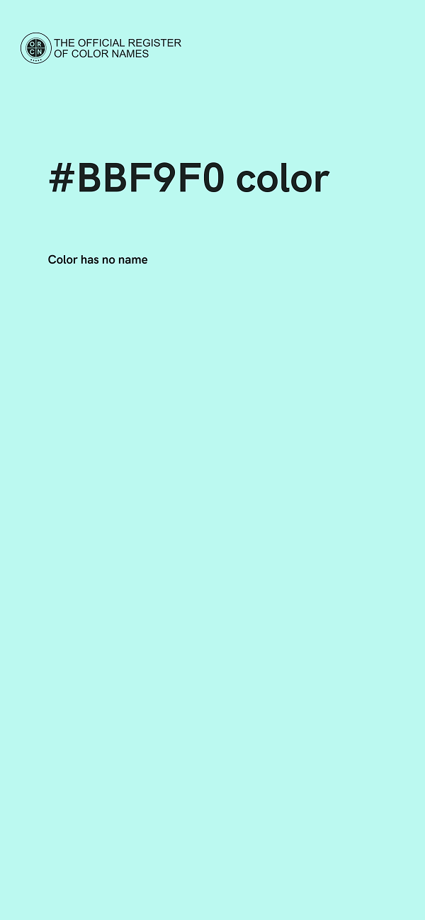 #BBF9F0 color image