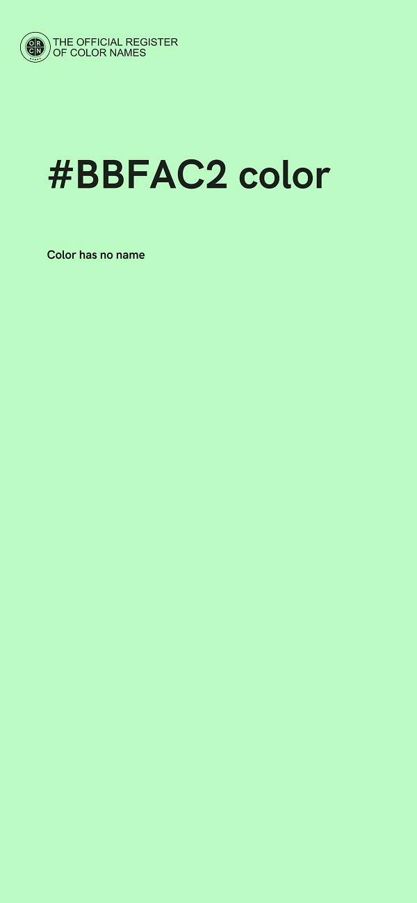 #BBFAC2 color image