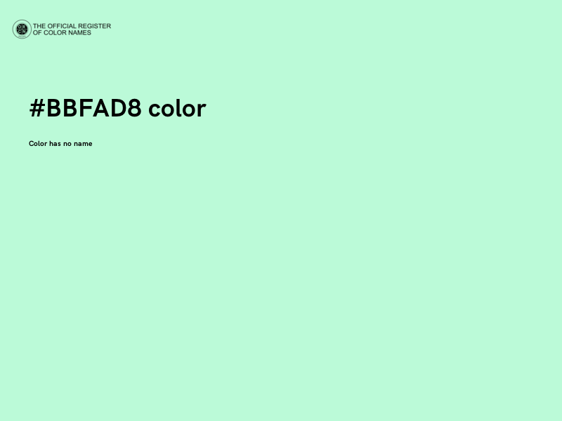 #BBFAD8 color image
