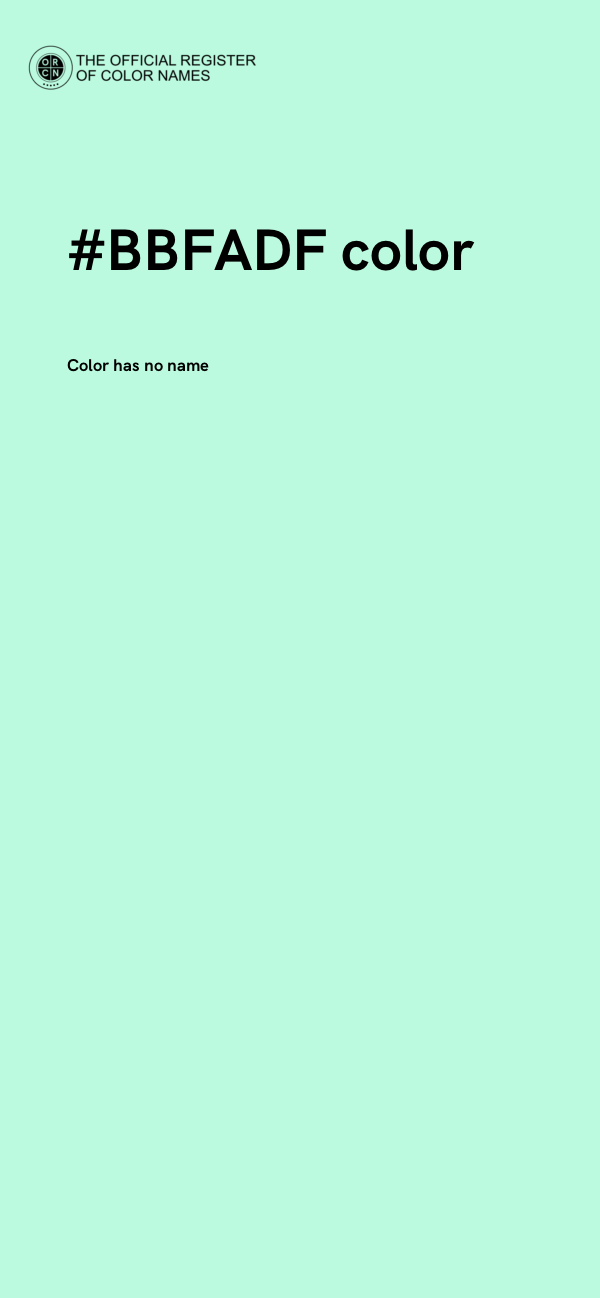 #BBFADF color image