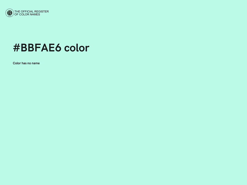 #BBFAE6 color image