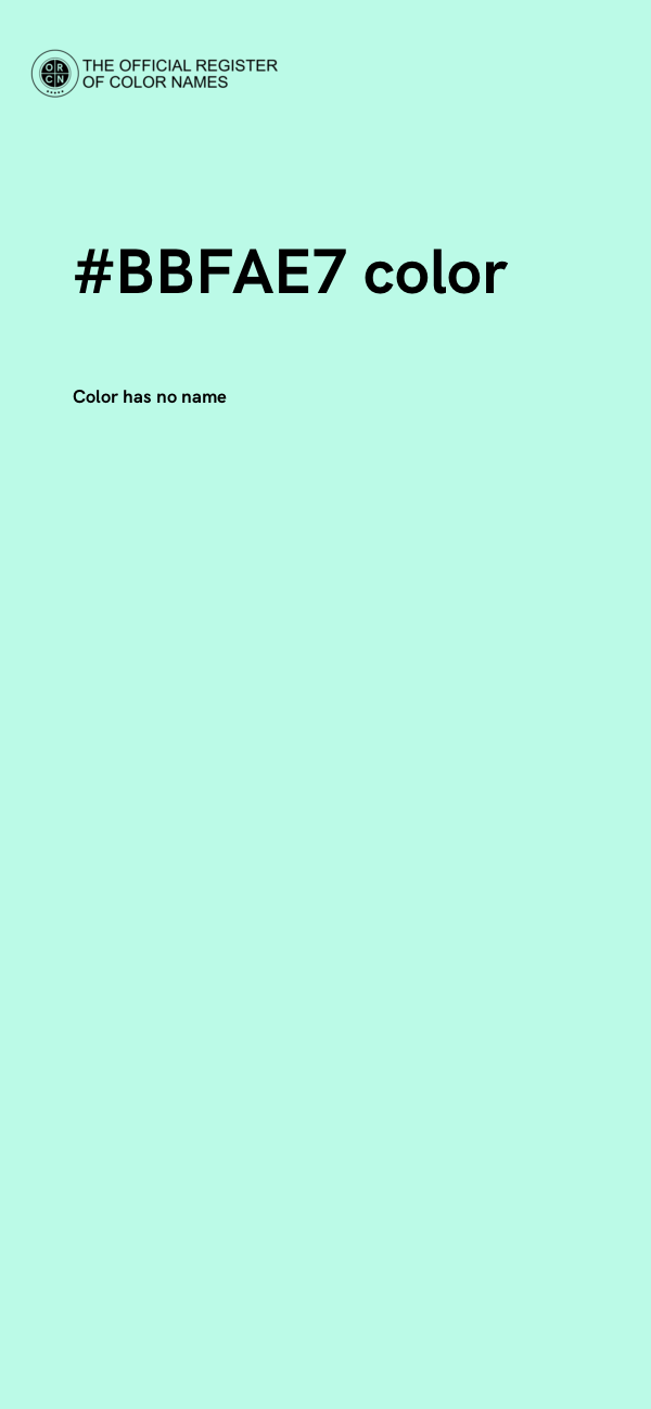 #BBFAE7 color image