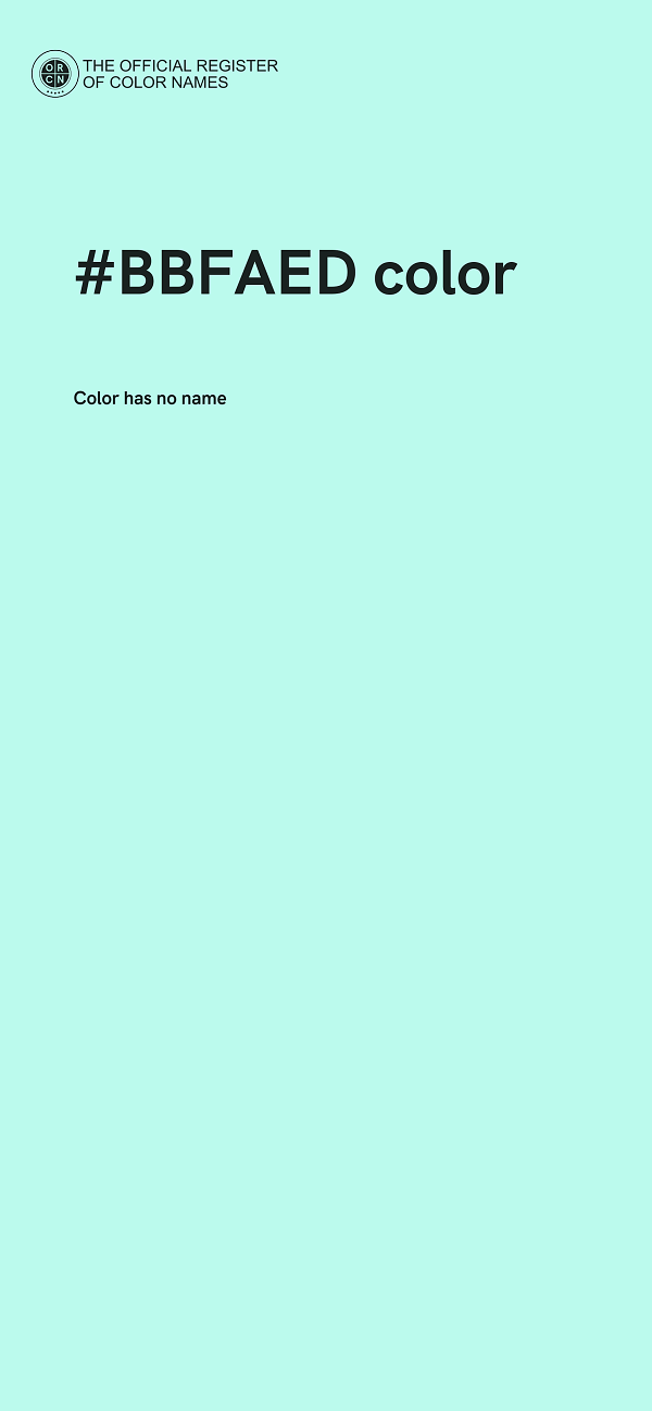#BBFAED color image