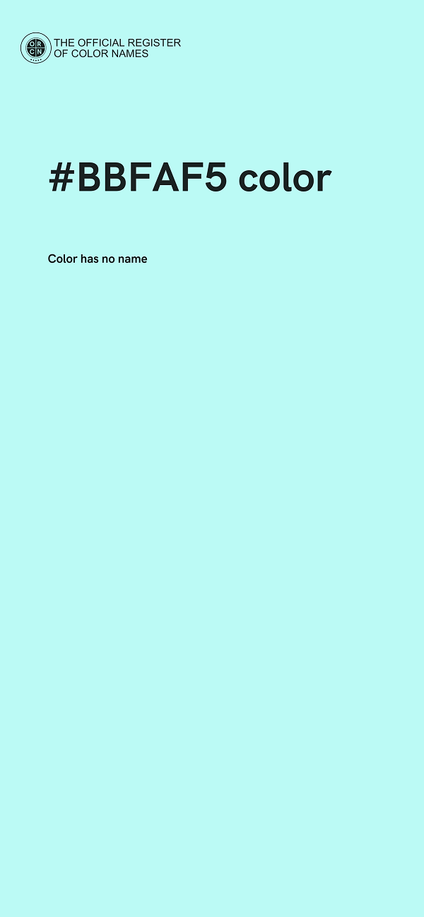 #BBFAF5 color image