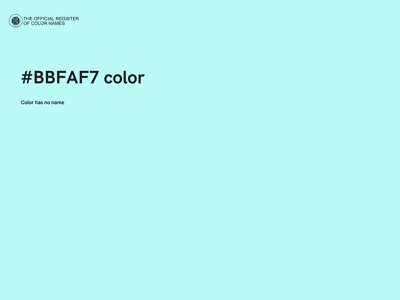 #BBFAF7 color image