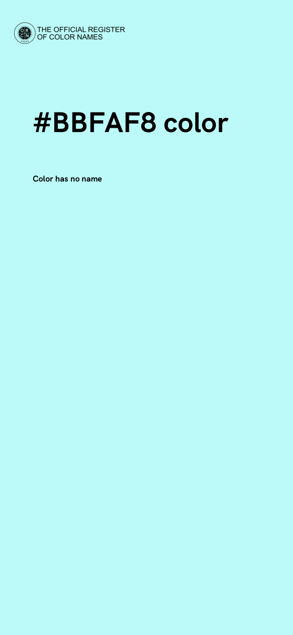 #BBFAF8 color image