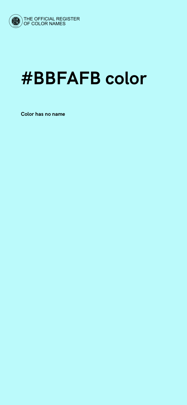 #BBFAFB color image