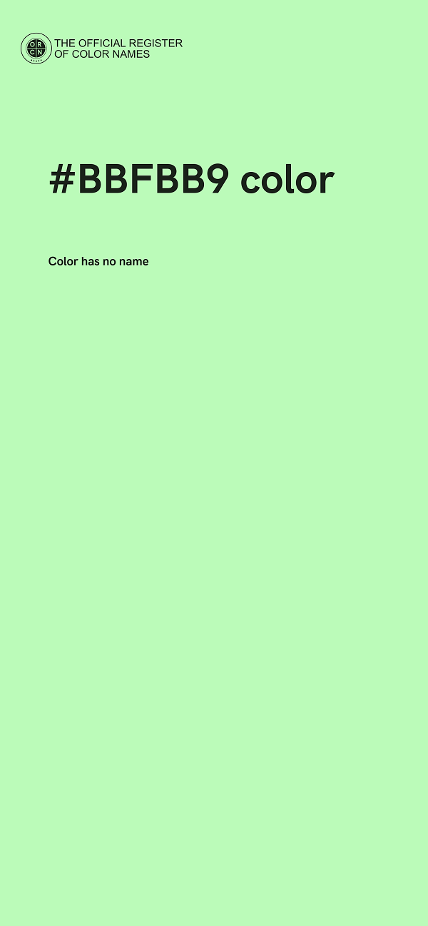 #BBFBB9 color image
