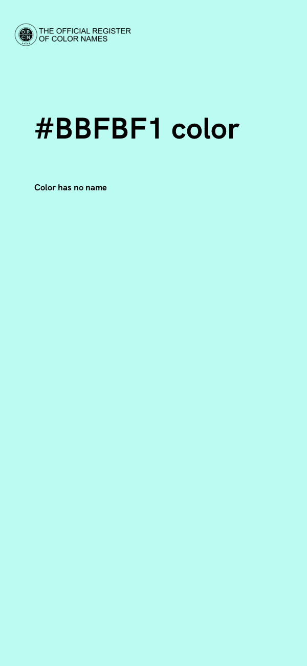 #BBFBF1 color image