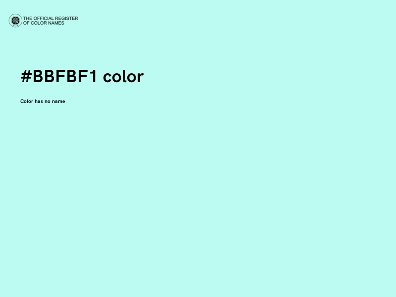 #BBFBF1 color image