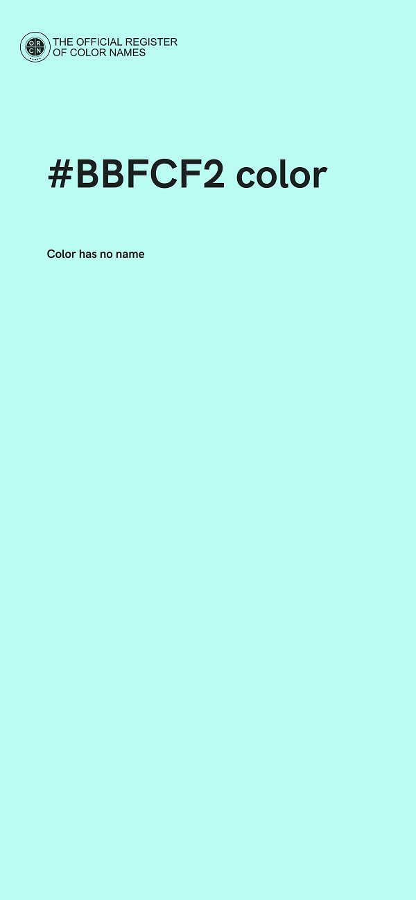 #BBFCF2 color image