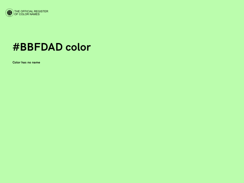 #BBFDAD color image