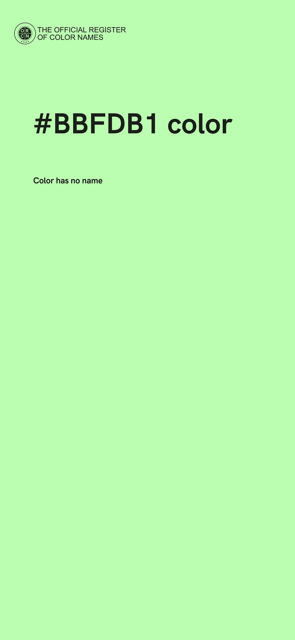 #BBFDB1 color image