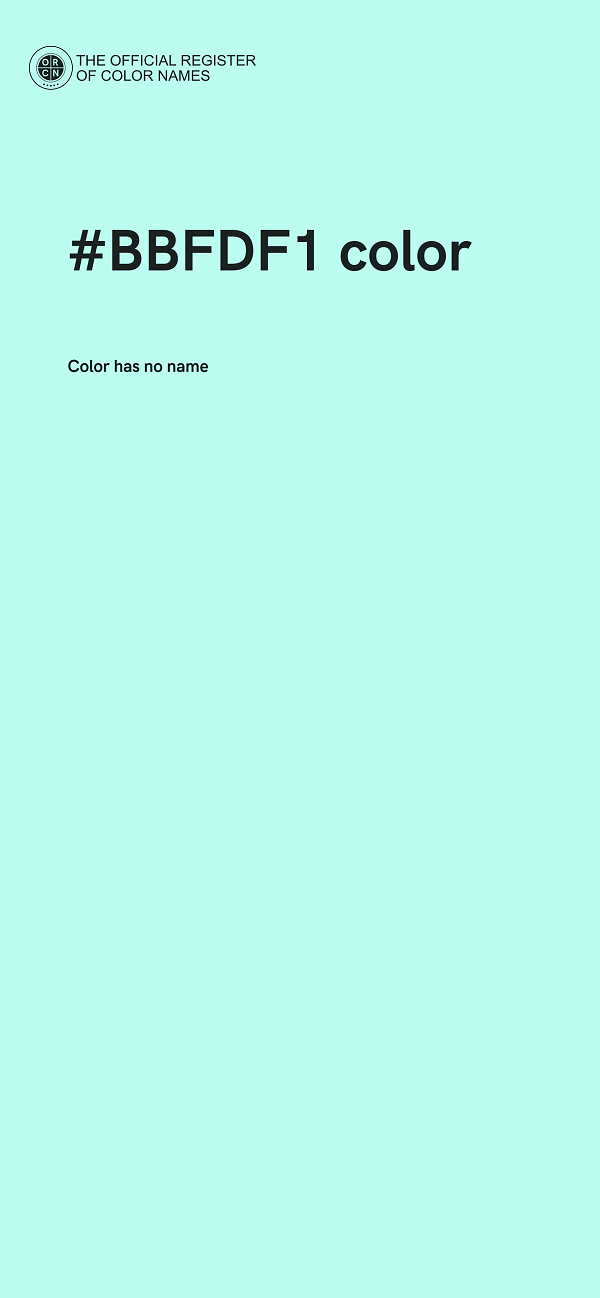#BBFDF1 color image