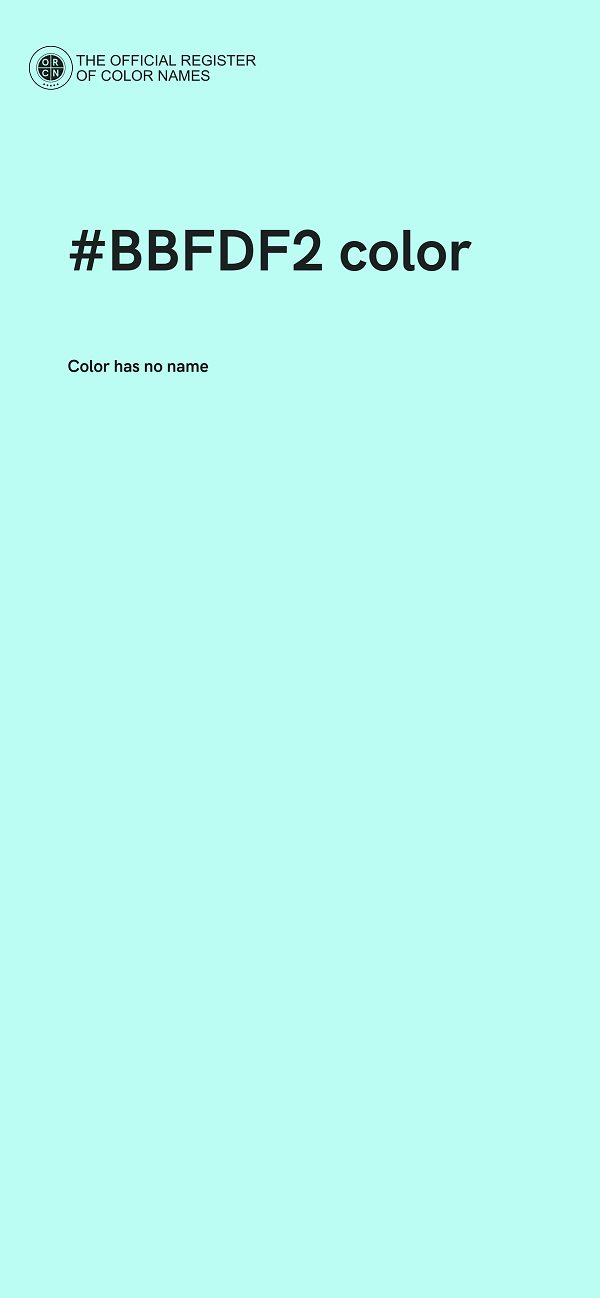 #BBFDF2 color image