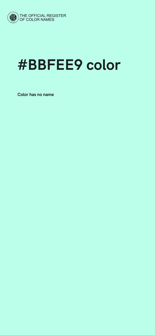 #BBFEE9 color image