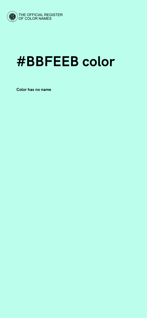 #BBFEEB color image