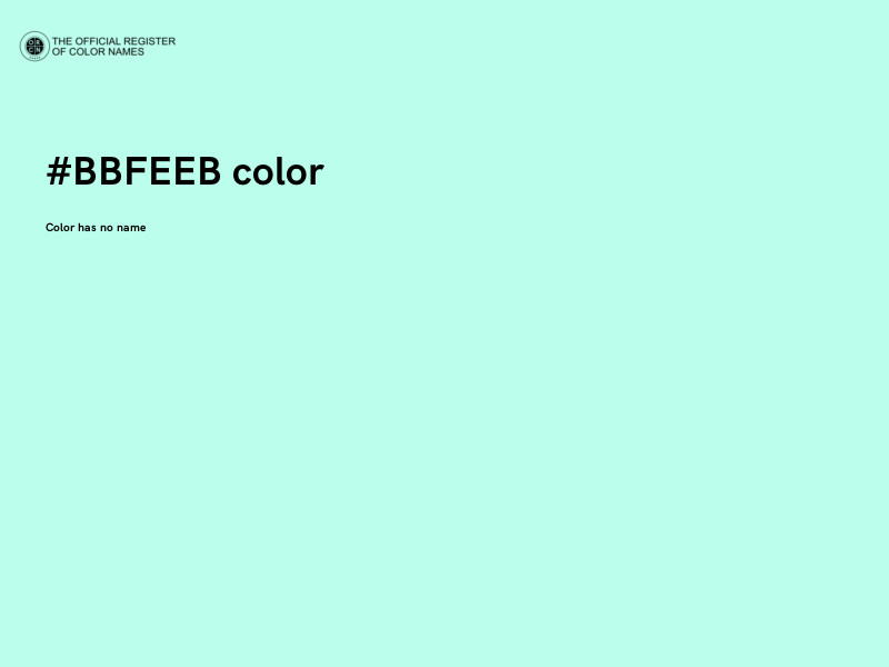 #BBFEEB color image