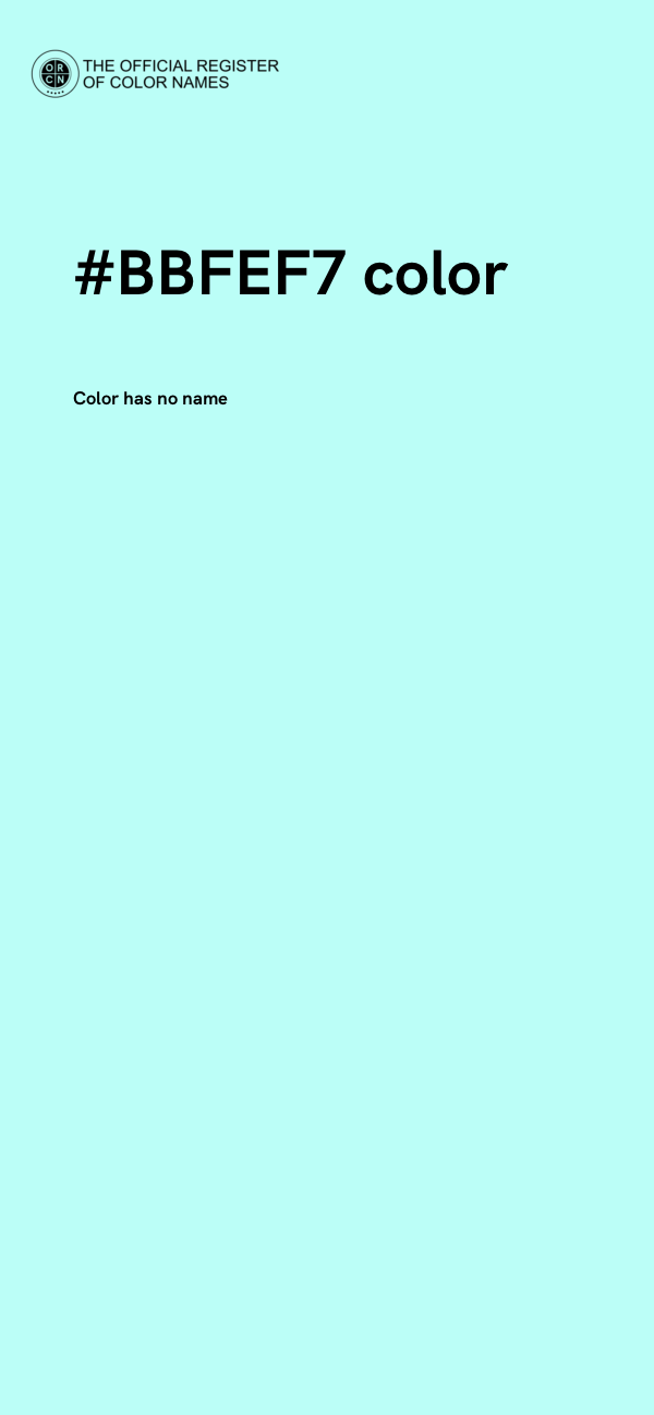 #BBFEF7 color image