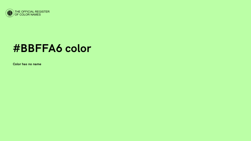 #BBFFA6 color image
