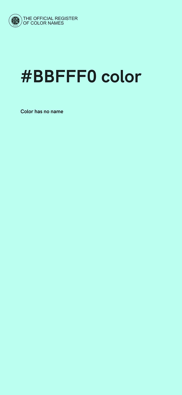 #BBFFF0 color image