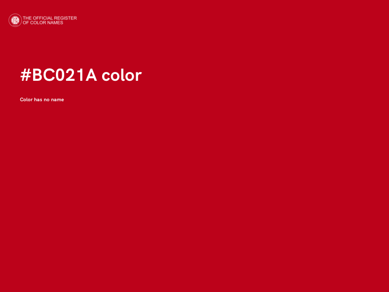 #BC021A color image