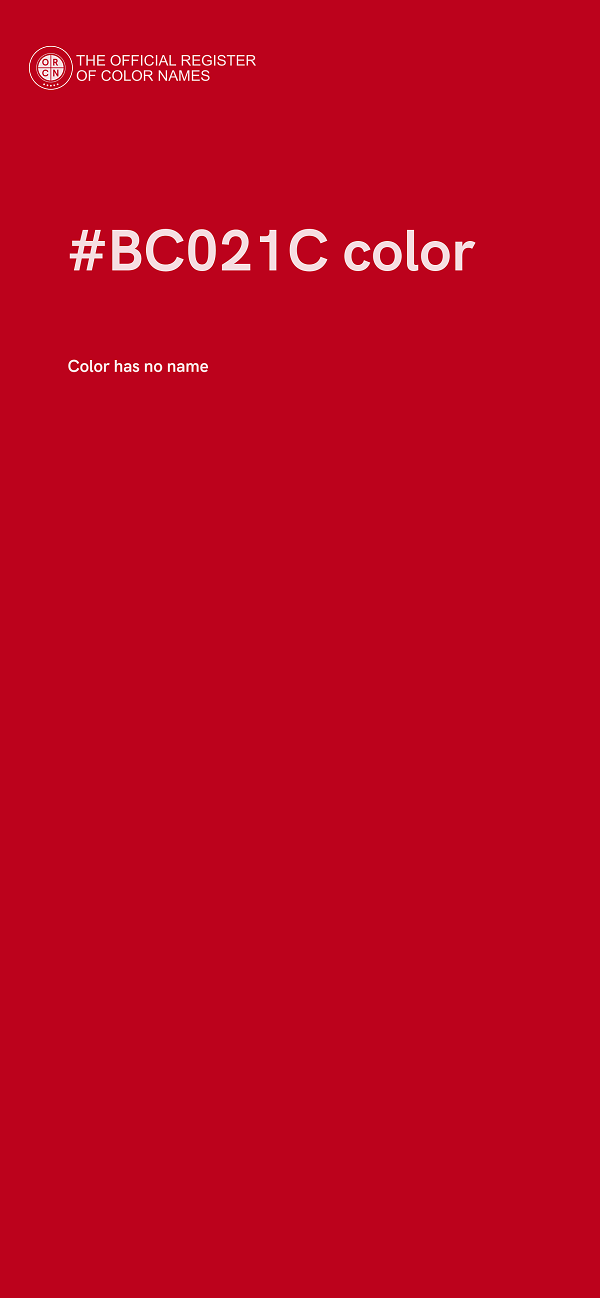 #BC021C color image