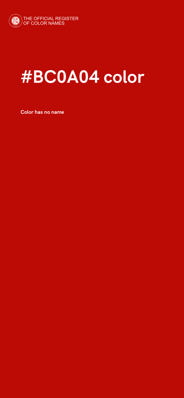 #BC0A04 color image